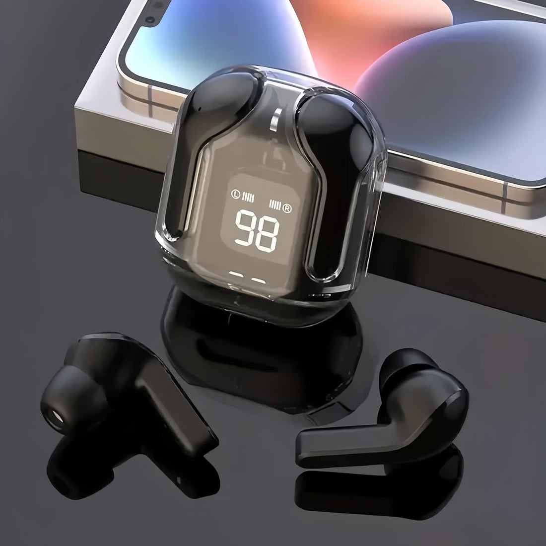 Wireless Headphones, LED Battery Display
